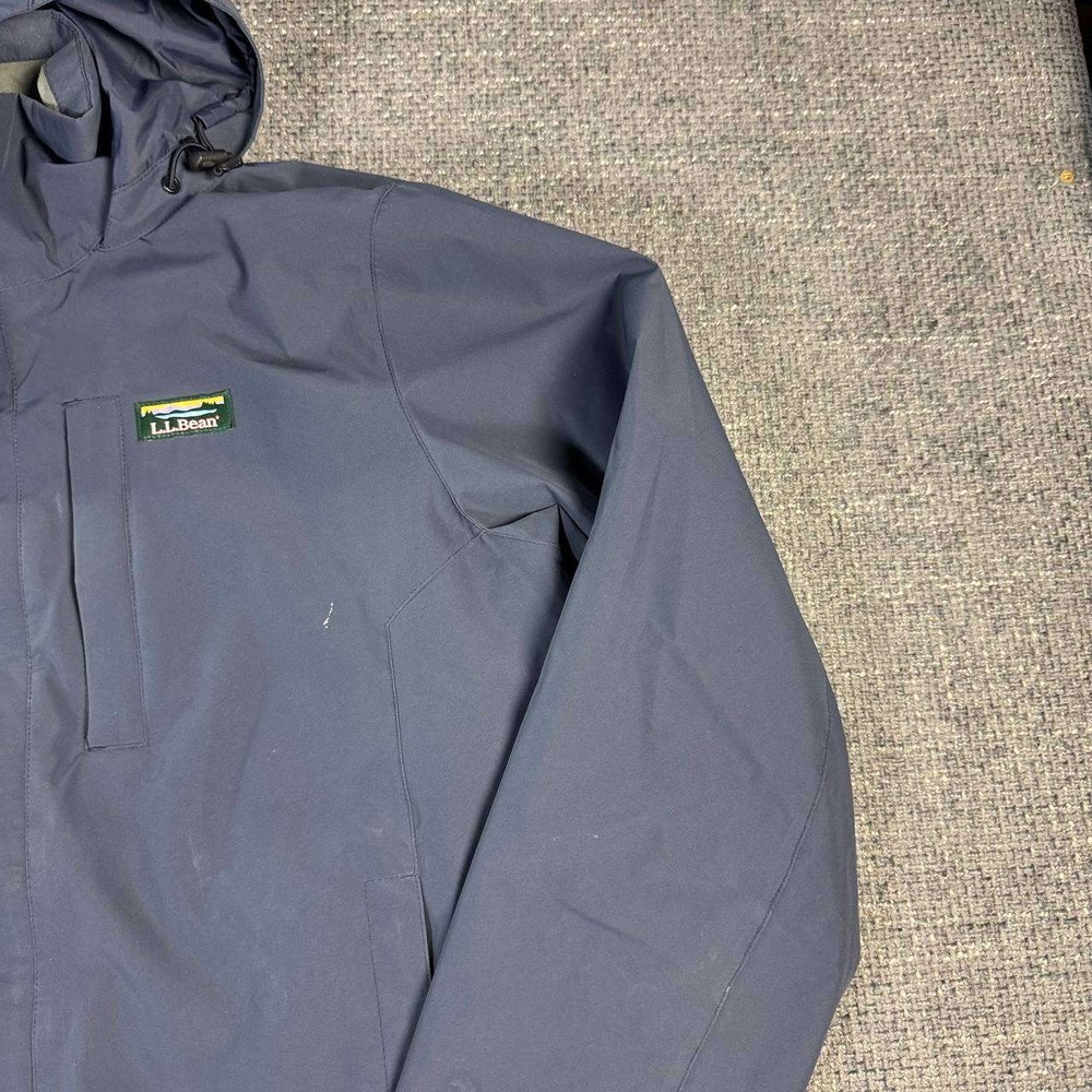 L.L. Bean Weather-Ready Hooded Jacket Mens XL Navy Blue Gorpcore Shell - Picture 3 of 16